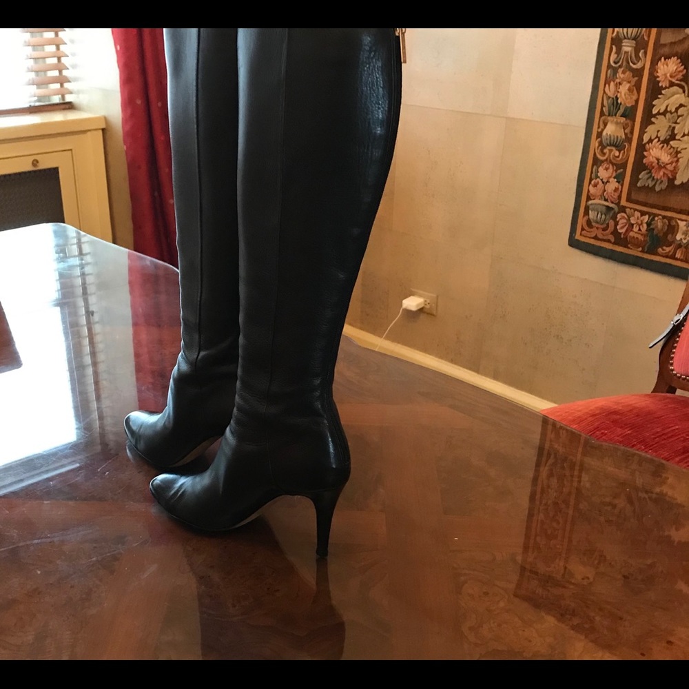 Jimmy Choo Black Leather High Heel Pointy Toe 38 - Picture 3 of 5